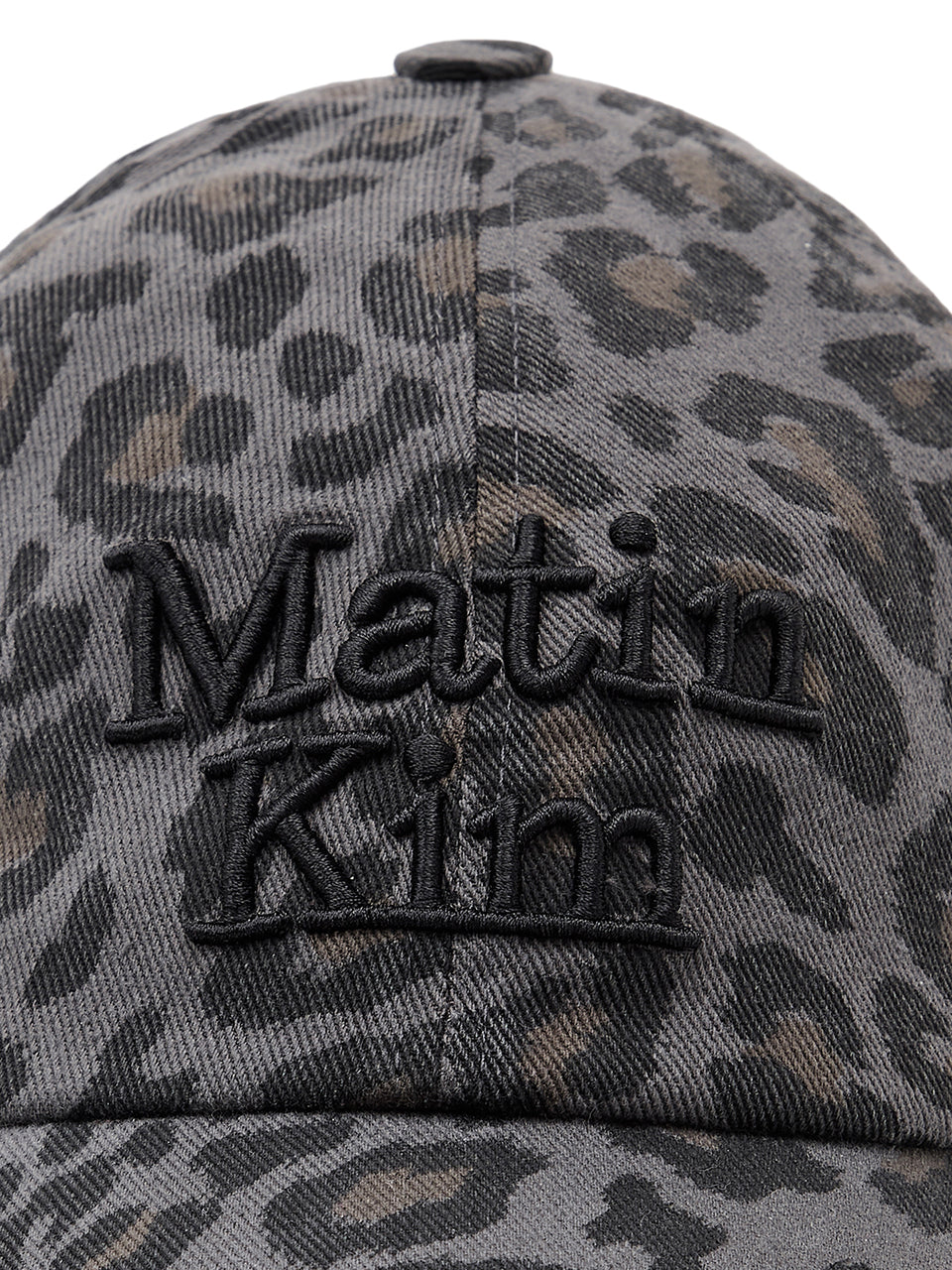 Matin Kim - MATIN LEOPARD VOLUME LOGO BALL CAP IN CHARCOAL