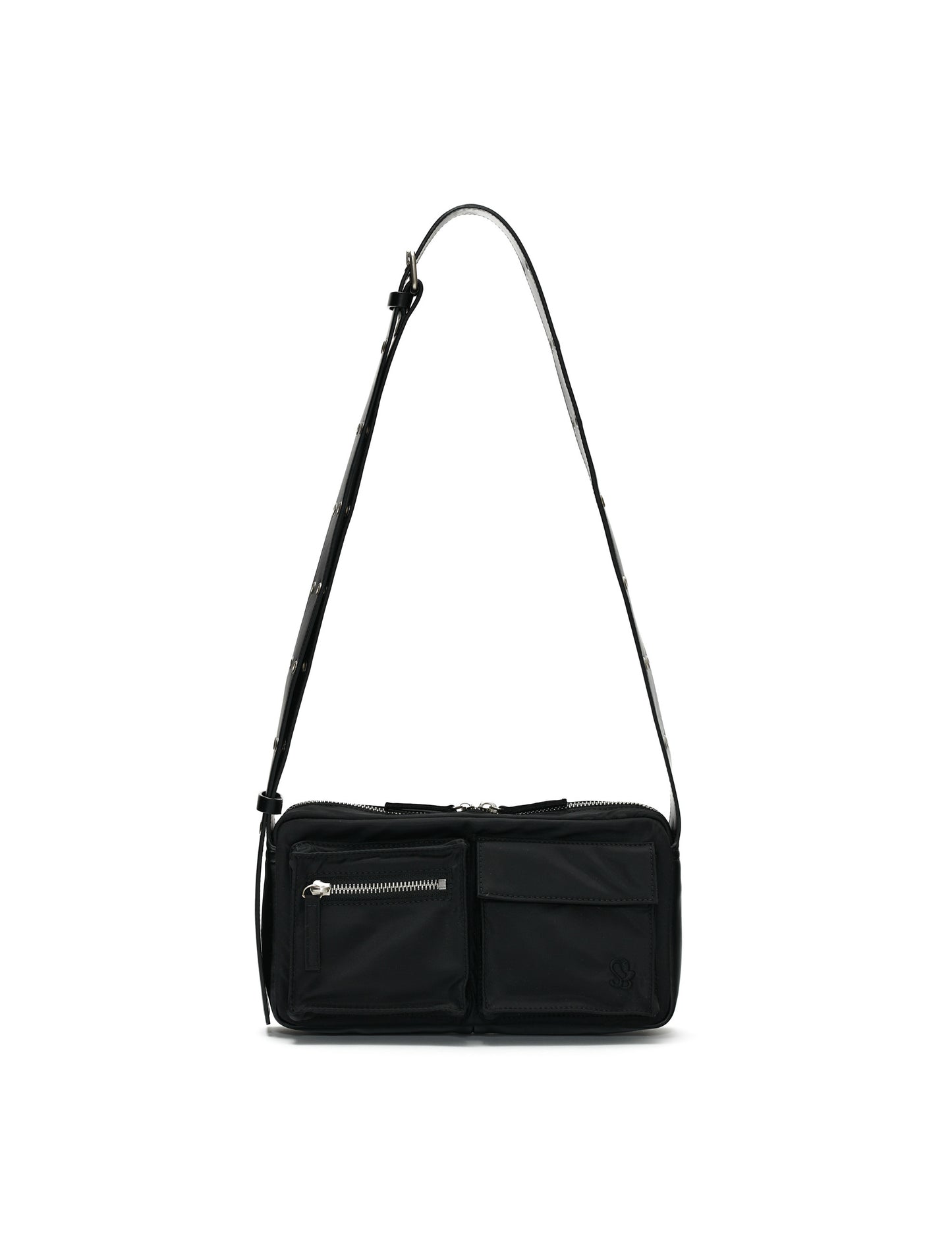 sunburnproject - Nylon Pocket Cross Bag, BLACK