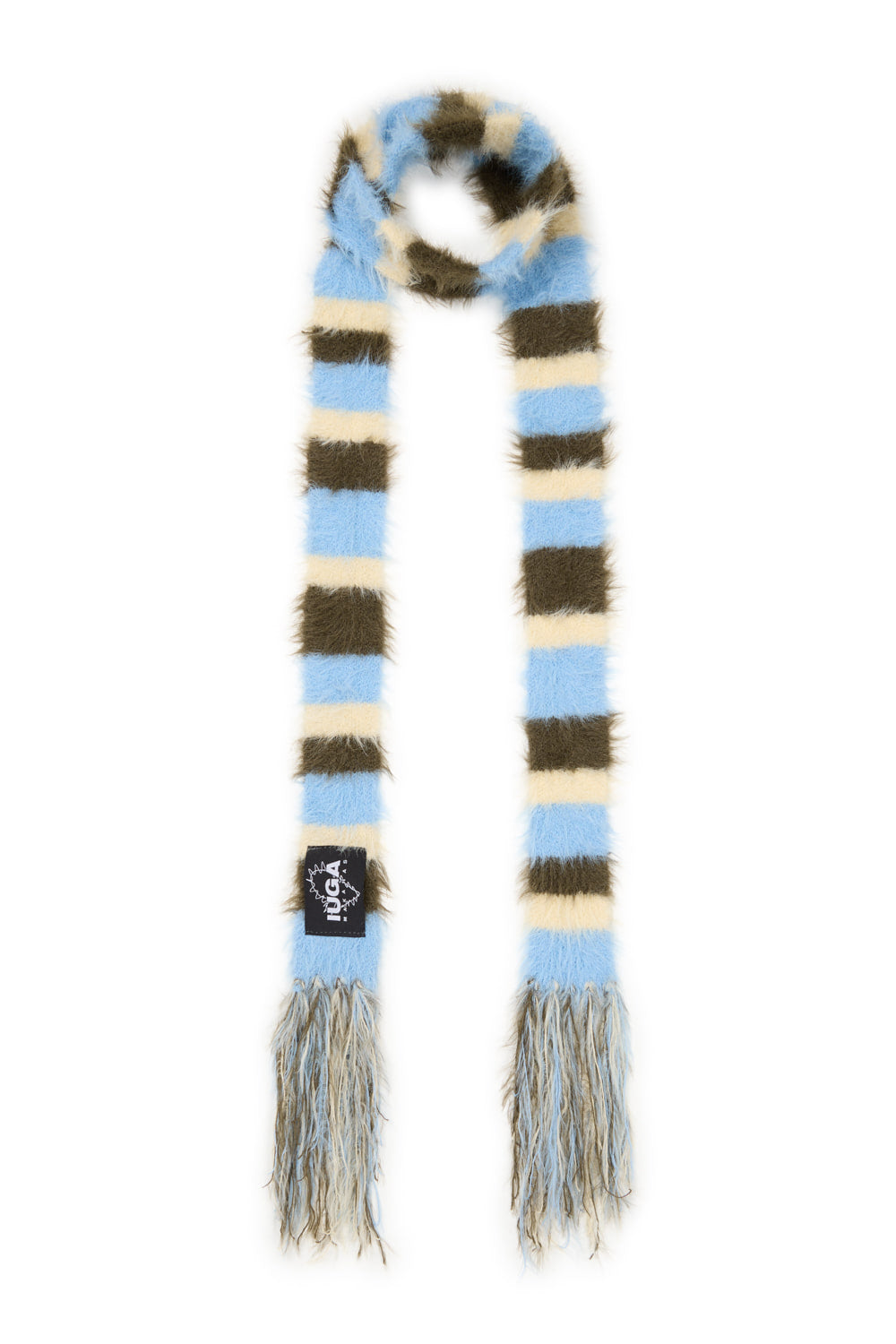 IUGA - Striped Hairy Skinny Muffler (Sky Blue)