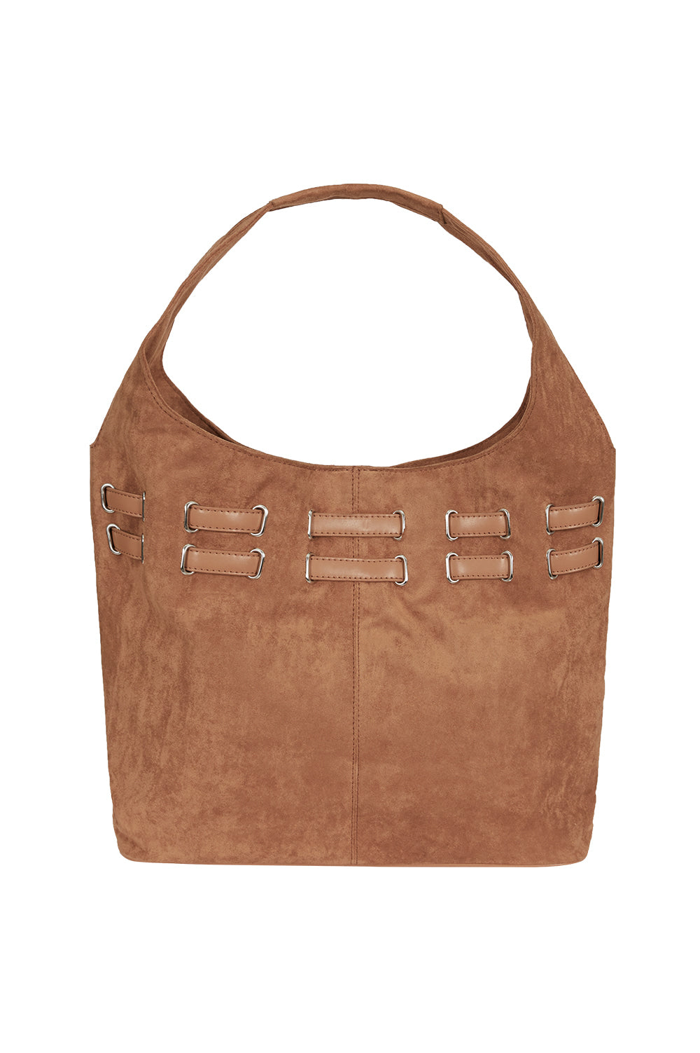 illigo - Belted Suede Shoulder Bag Camel