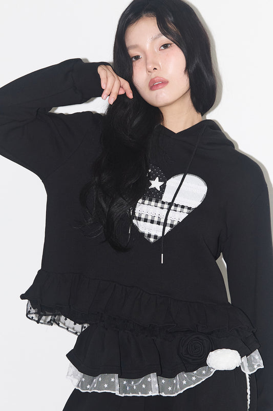 illigo - Tiny Lace Hoodie Black