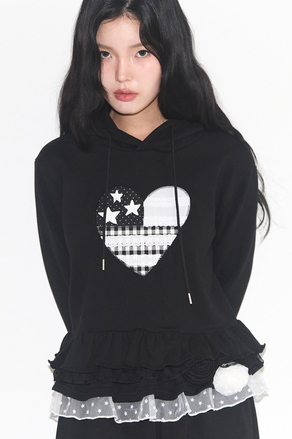 illigo - Tiny Lace Hoodie Black