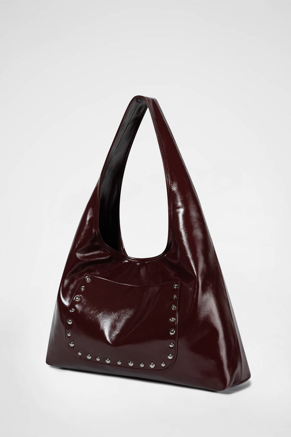 KHIHO - STUD POPO BAG / WINE