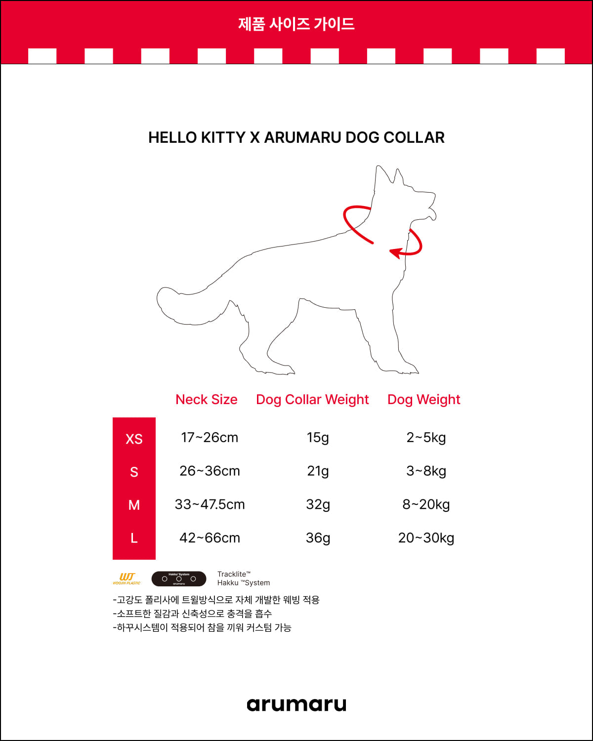 HELLO KITTY X ARUMARU DOG COLLAK BLACK