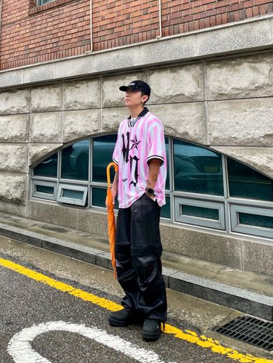 HOODHOOD - HD Football collar jersey half sleeve T-shirt Pink