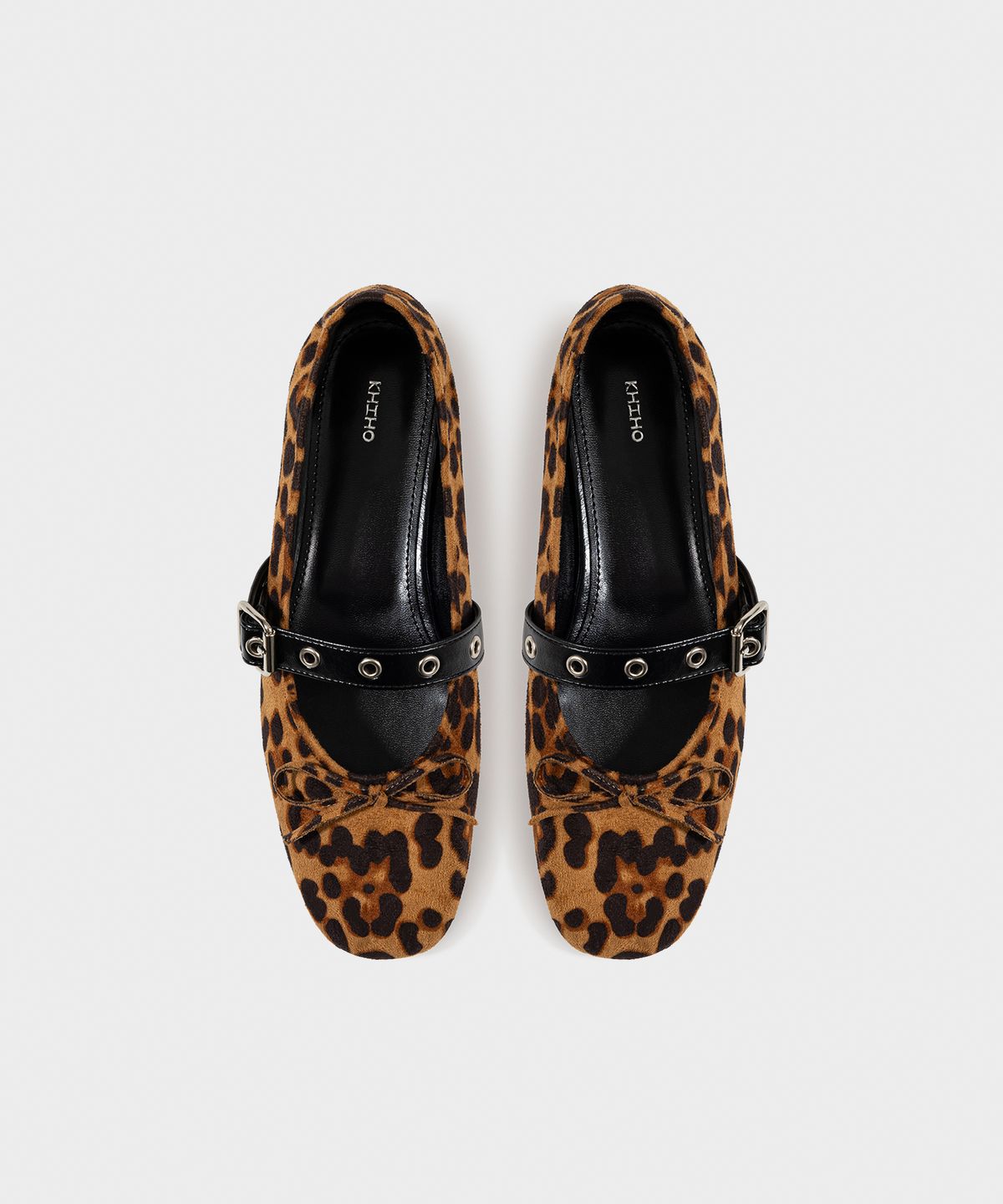 KHIHO - BUCKLE STRAP BALLERINA FLAT / LEOPARD