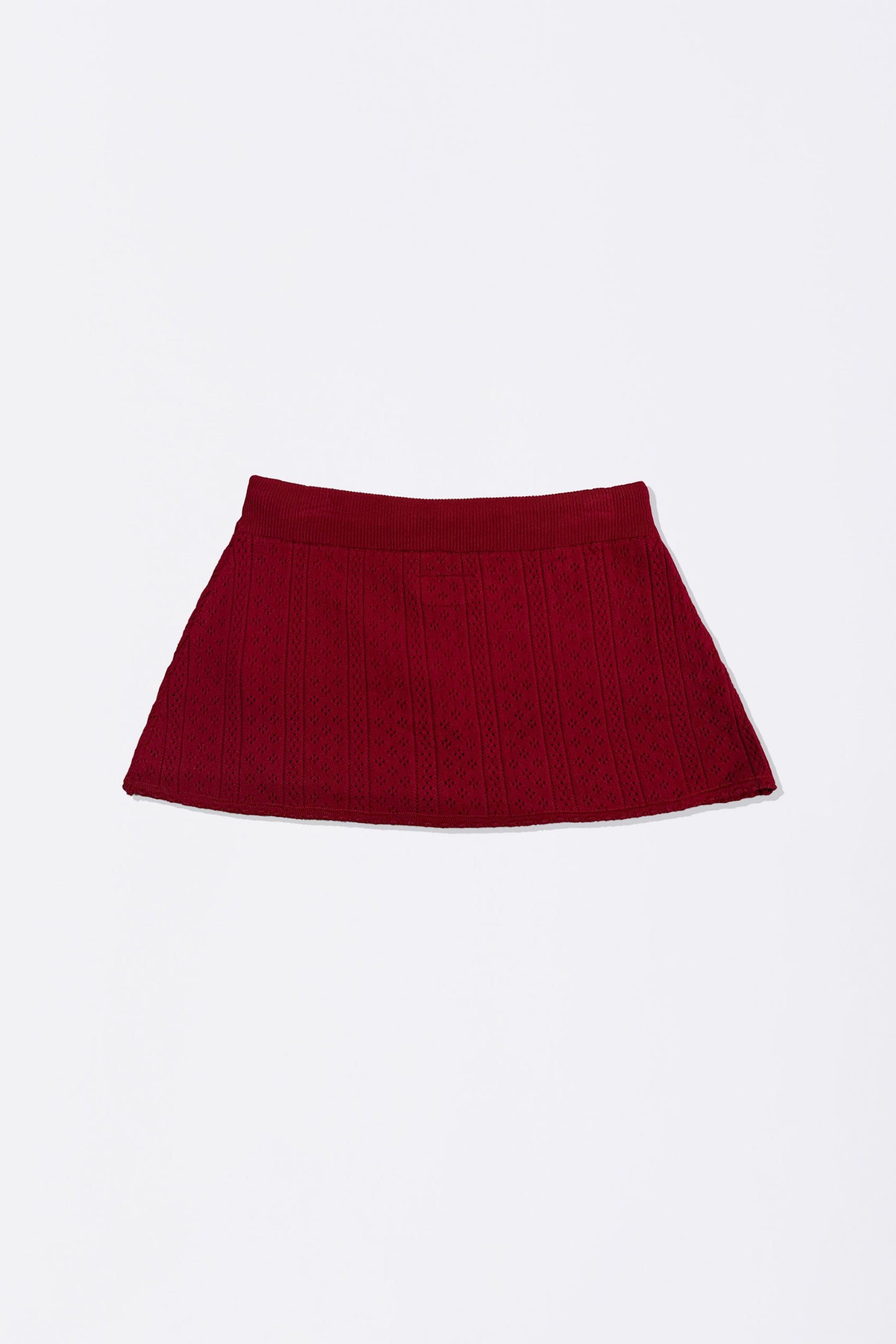 Sculptorpage - Eyelet Knit Skort Red