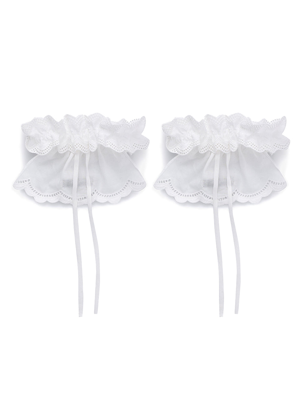 crank-COTTON FRILL SHOE COVER_ (WHITE / BLACK )