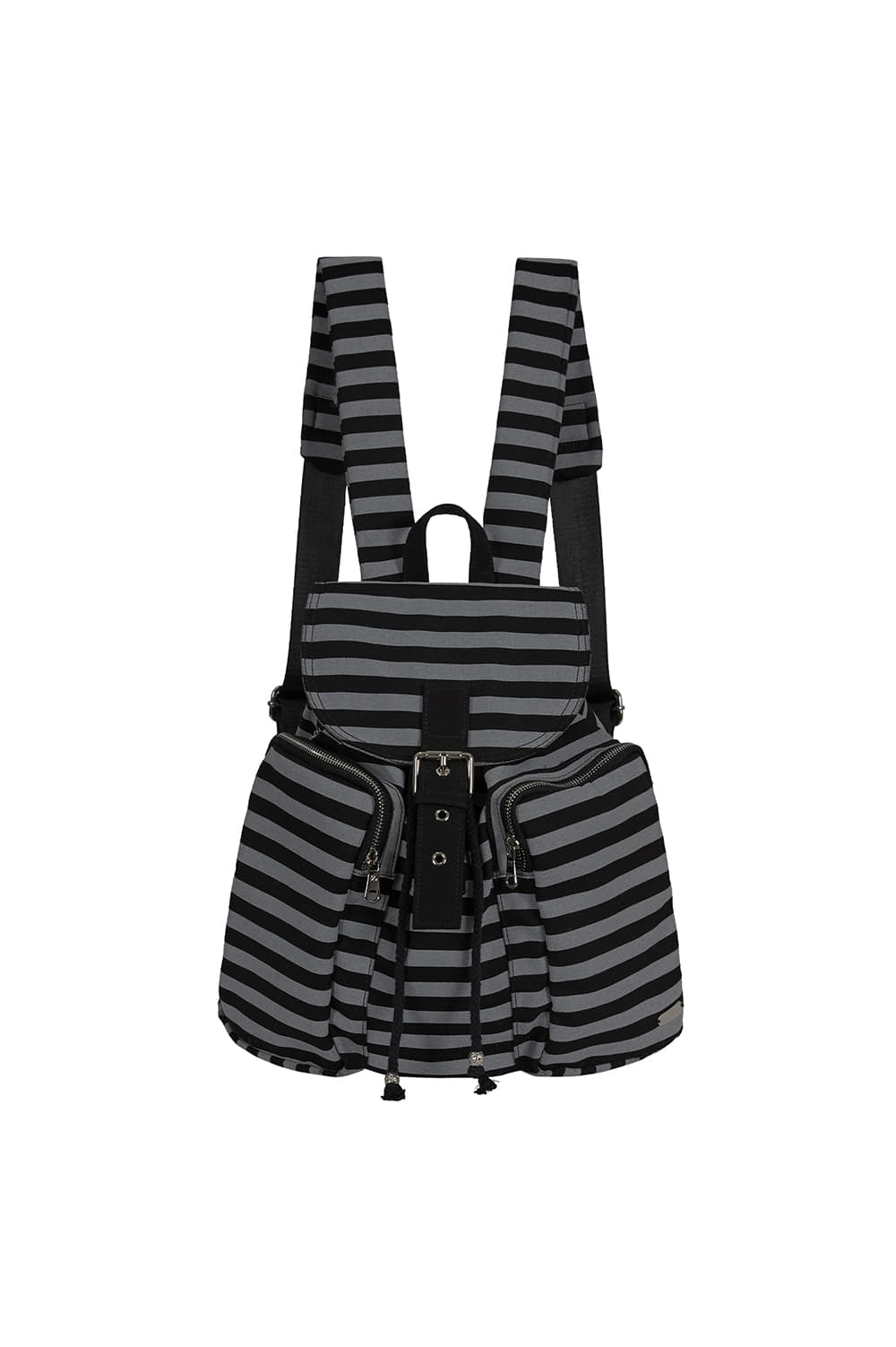 illigo - Pattern Buckle Backpack Stripe Black – lolamoon.co