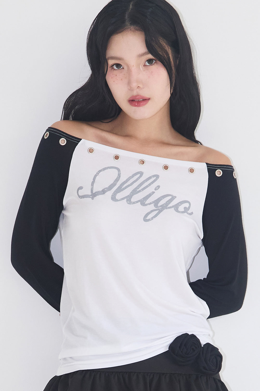illigo - Raglan off-shoulder long sleeve black