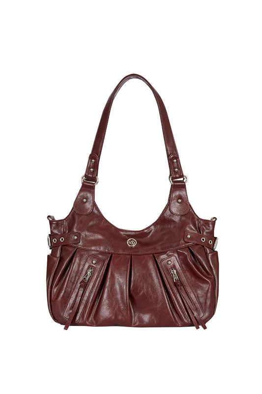 illigo - Amber Buckle Shoulder Bag Burgundy