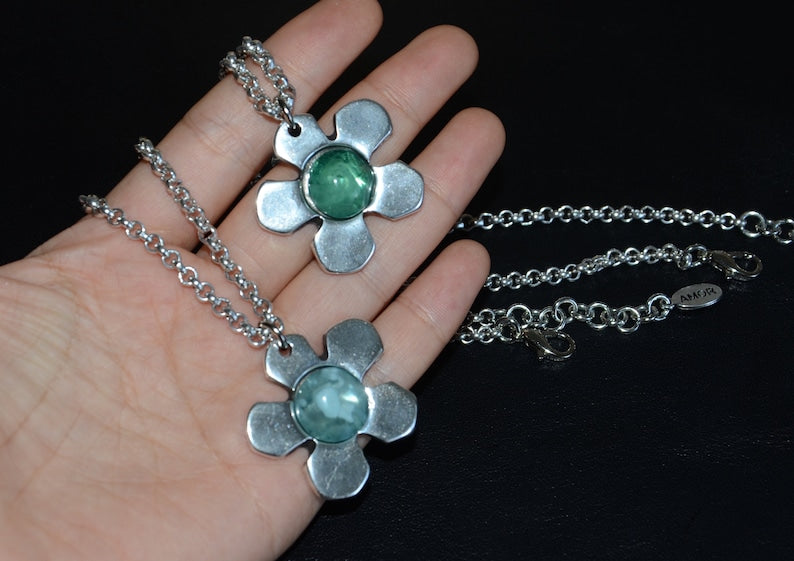 西班牙品牌OA-Thick silver plated chain necklace