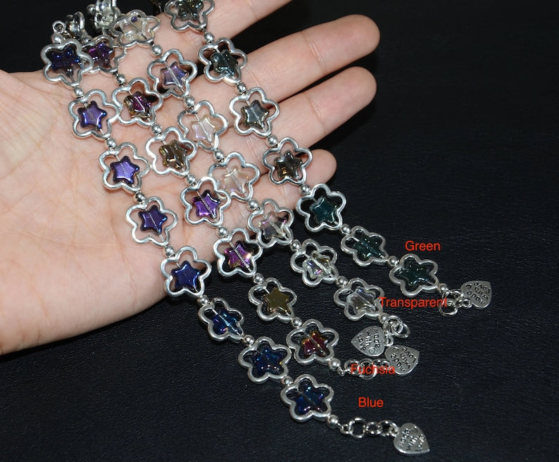 西班牙品牌OA-fancy glass pentagram bracelet
