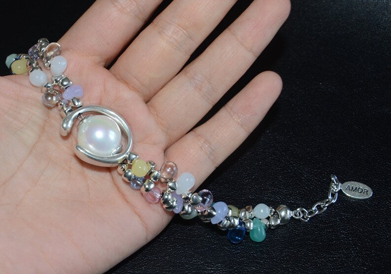 西班牙品牌OA-green glass beads bracelet