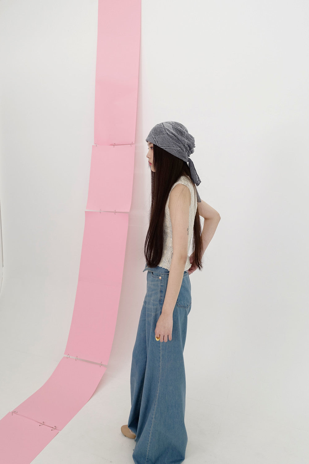 knitted tie-up bandana