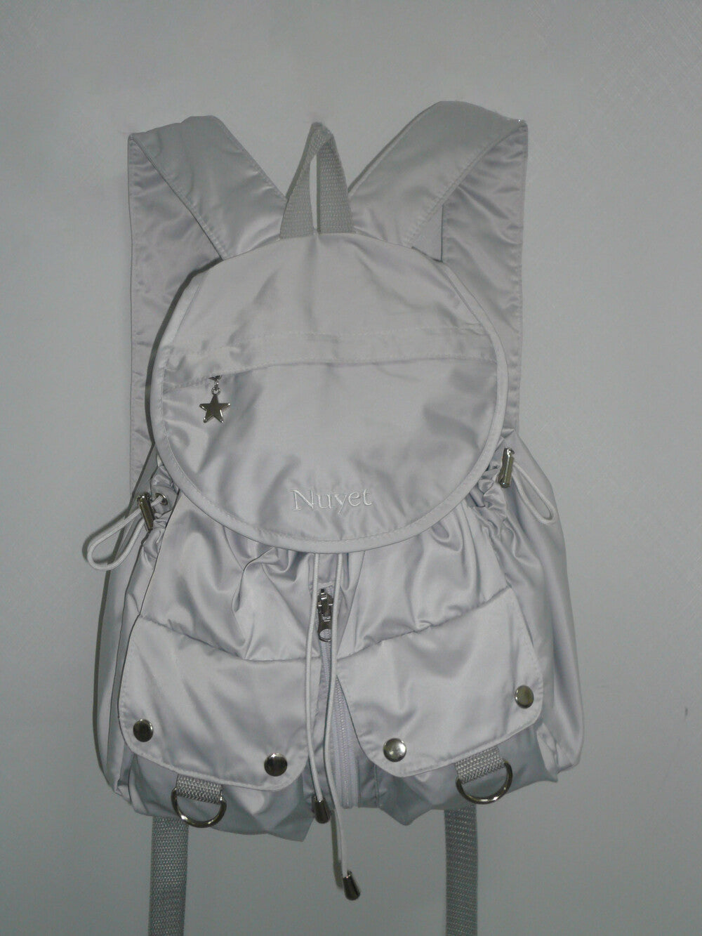 Nuyet - Grey round pocket backpack