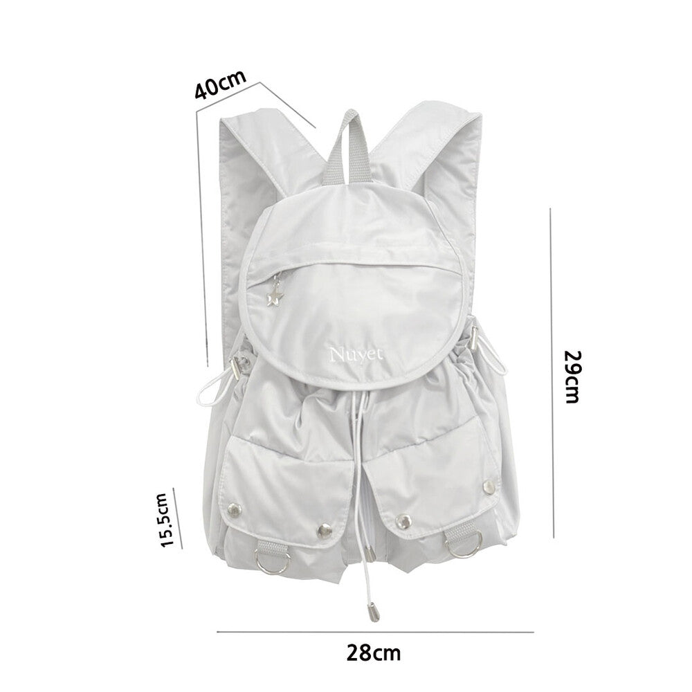 Nuyet - Grey round pocket backpack