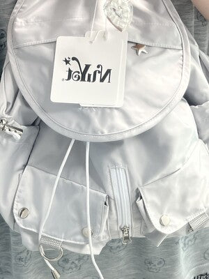 Nuyet - Grey round pocket backpack