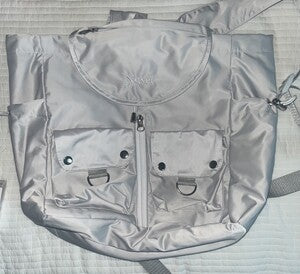 Nuyet - Grey round pocket backpack
