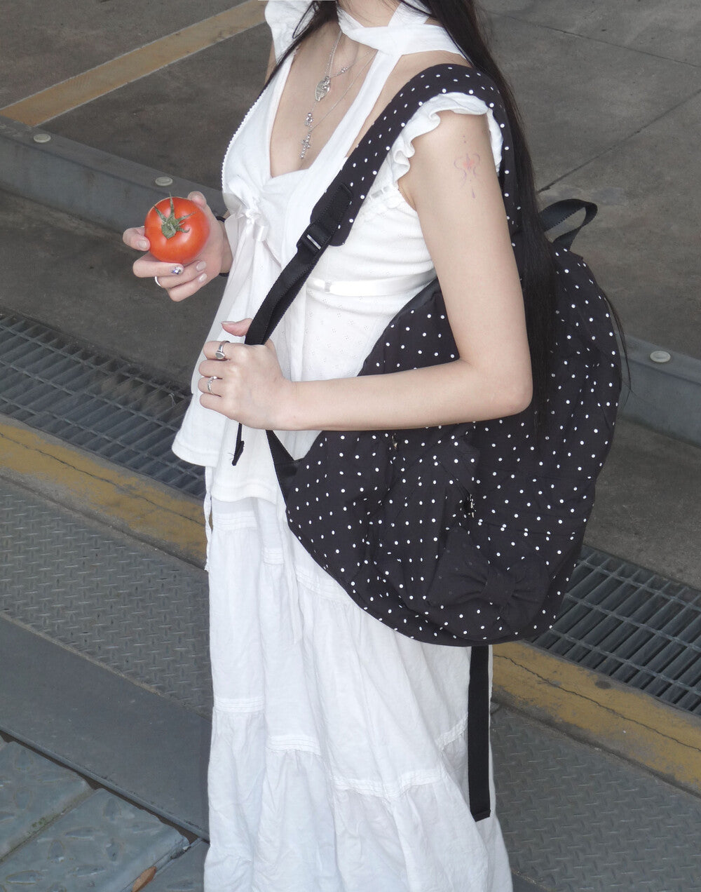 Nuyet - Polka dot ribbon backpack