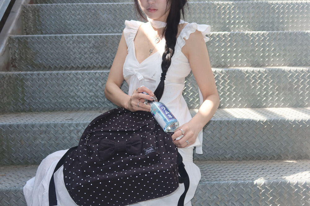 Nuyet - Polka dot ribbon backpack