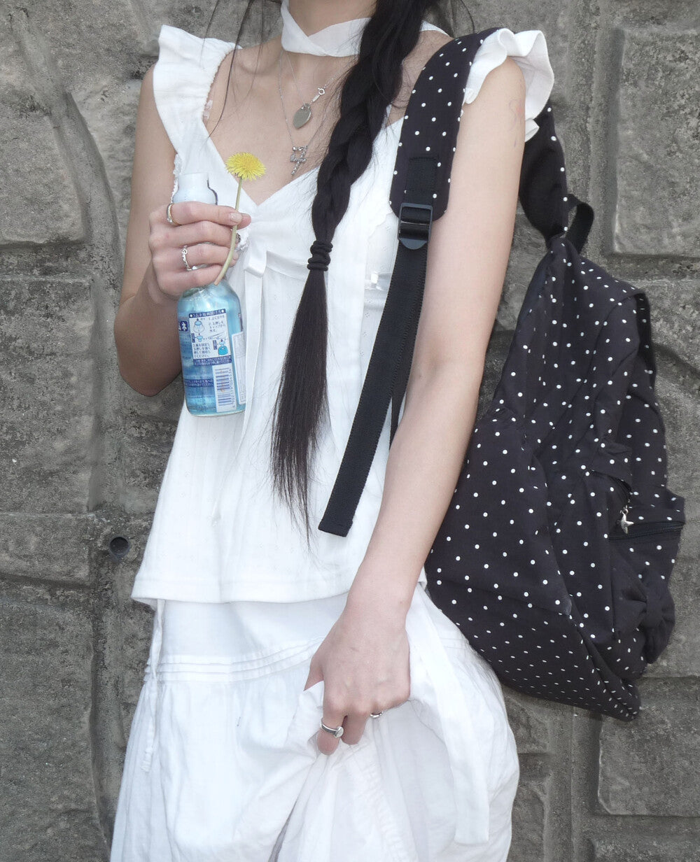 Nuyet - Polka dot ribbon backpack
