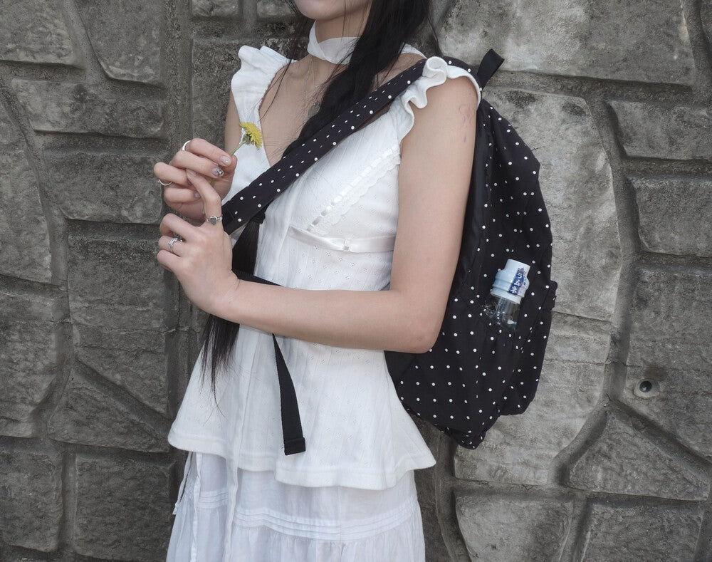 Nuyet - Polka dot ribbon backpack