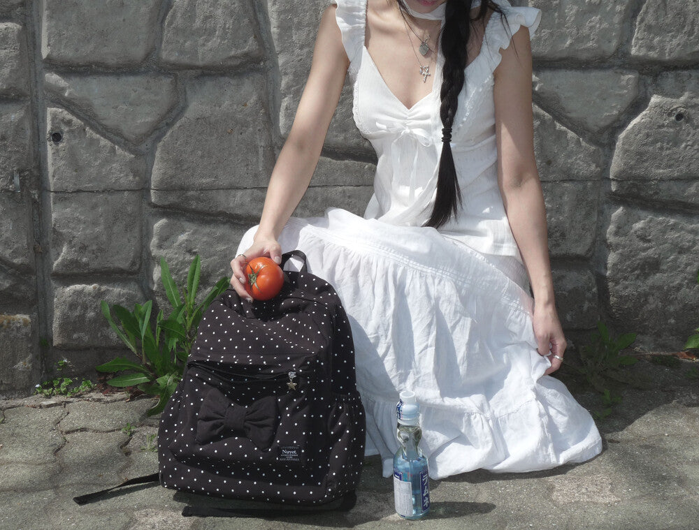 Nuyet - Polka dot ribbon backpack