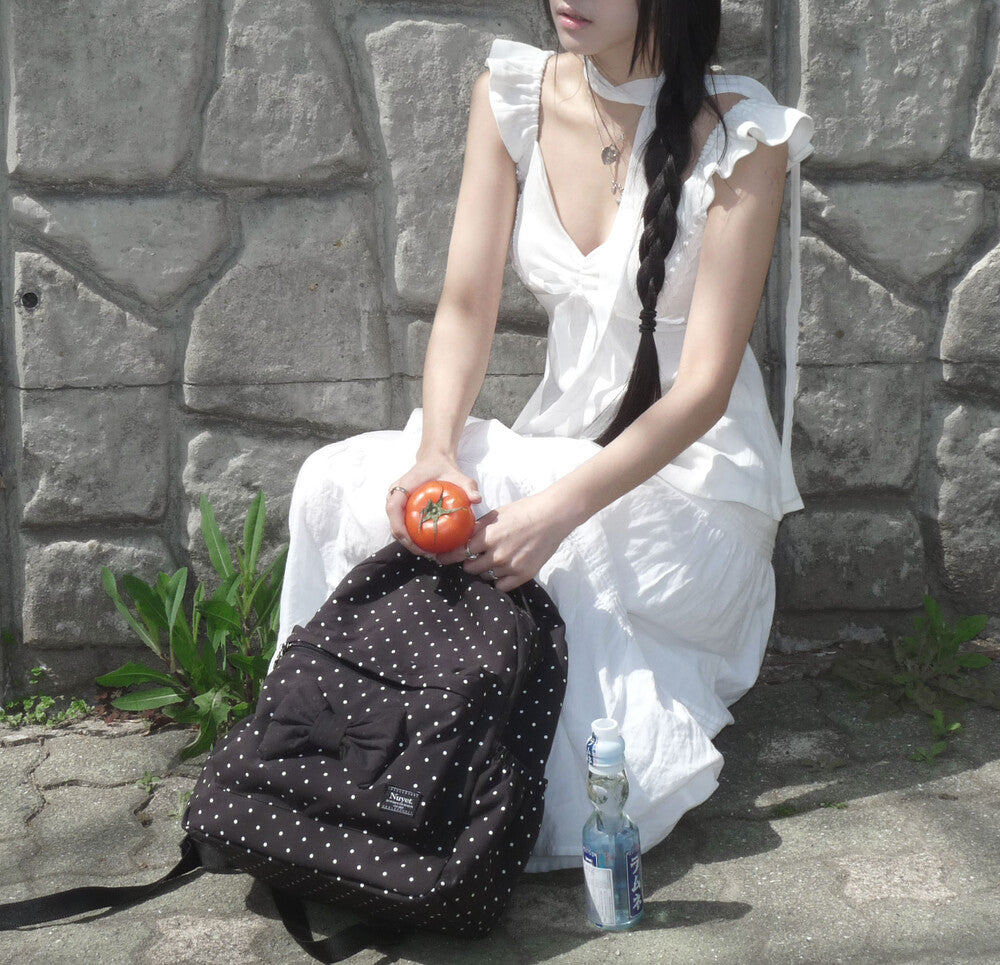 Nuyet - Polka dot ribbon backpack