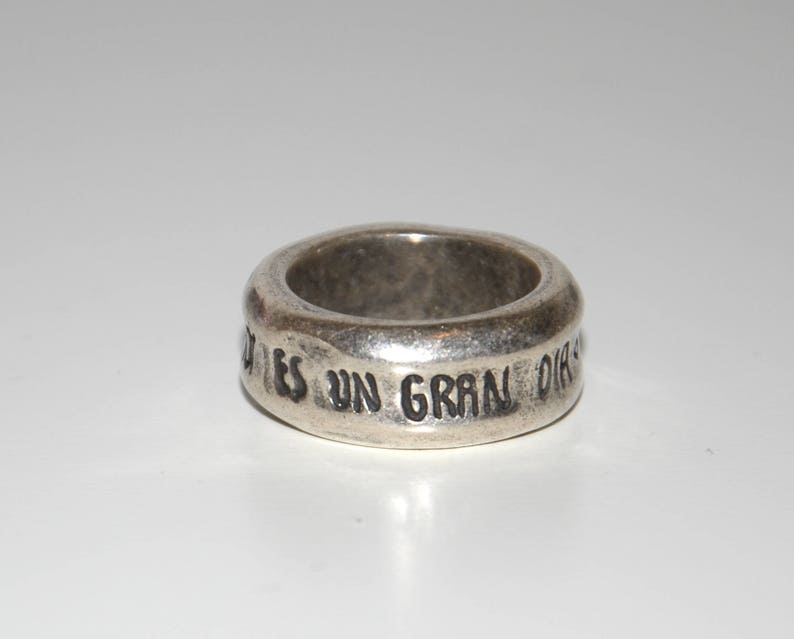 西班牙品牌OA-“ hoy es un gran dia”鍍銀復古戒指