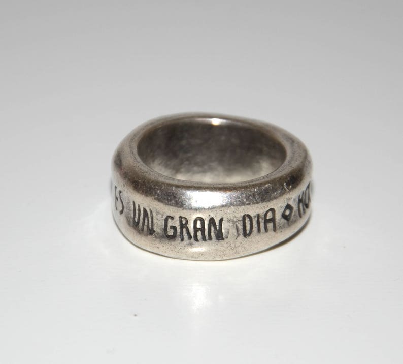 西班牙品牌OA-“ hoy es un gran dia”鍍銀復古戒指