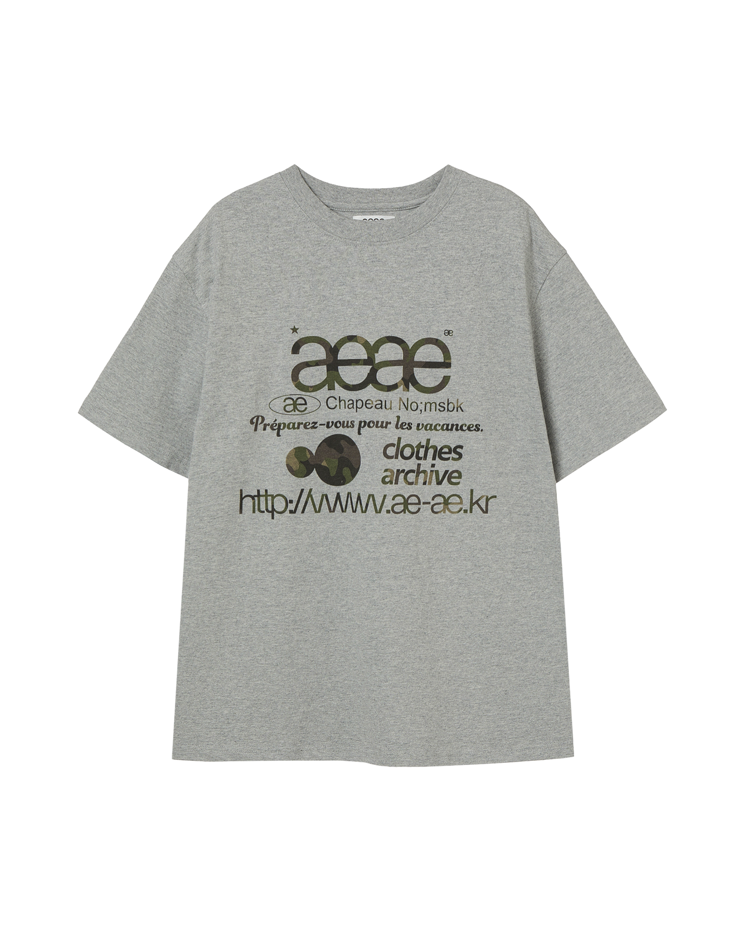 aeae - WEB LOGO T-SHIRTS [MELANGE GREY/CAMO]