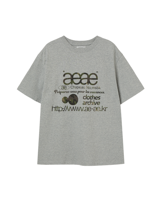 aeae - WEB LOGO T-SHIRTS [MELANGE GREY/CAMO]