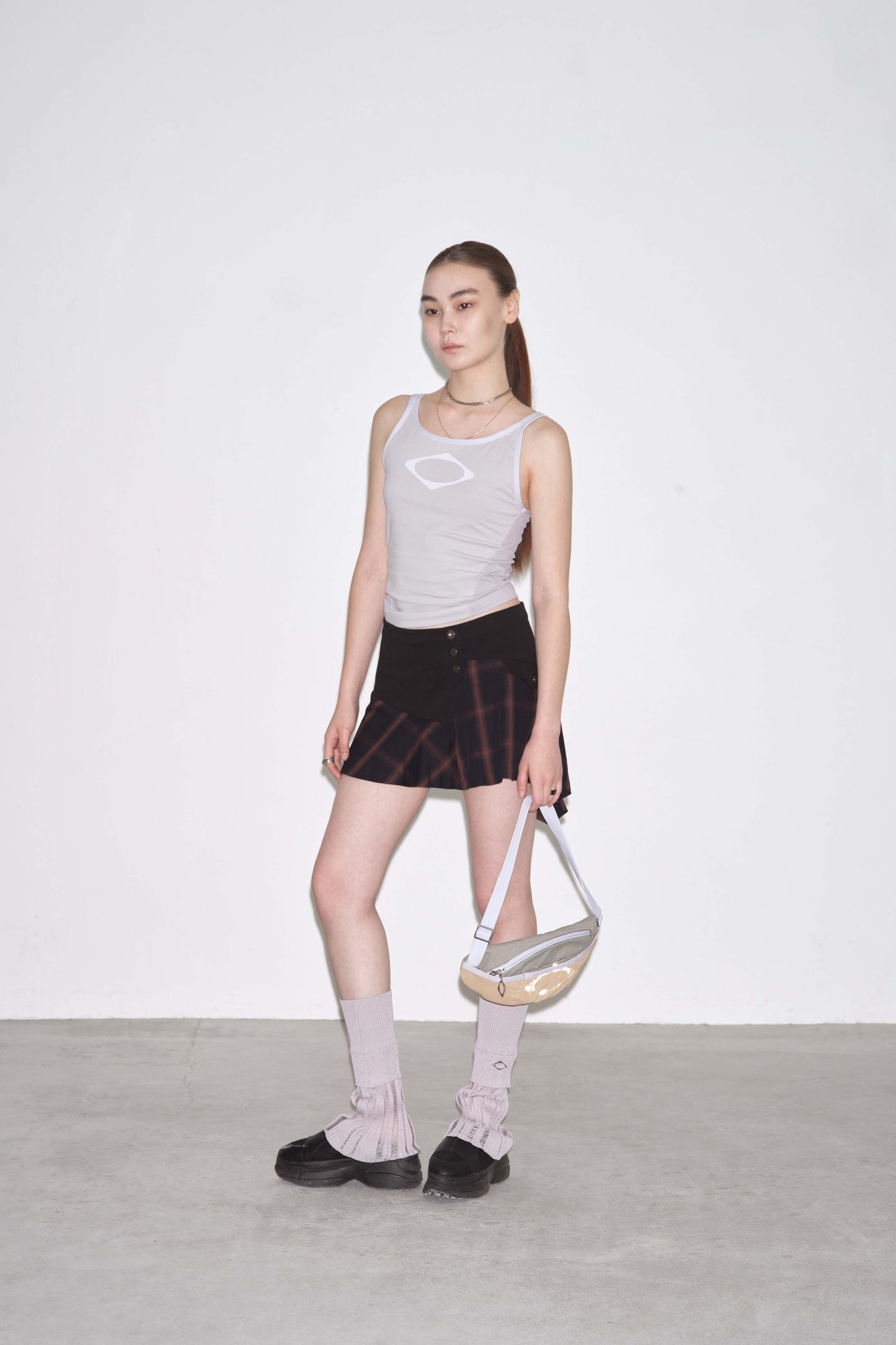 MISCHIEF - RHOMBUS COLOR BLOCKED SLEEVELESS_LIGHT GREY