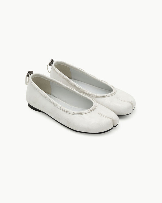 PAES - Leather String Flat / Vintage White