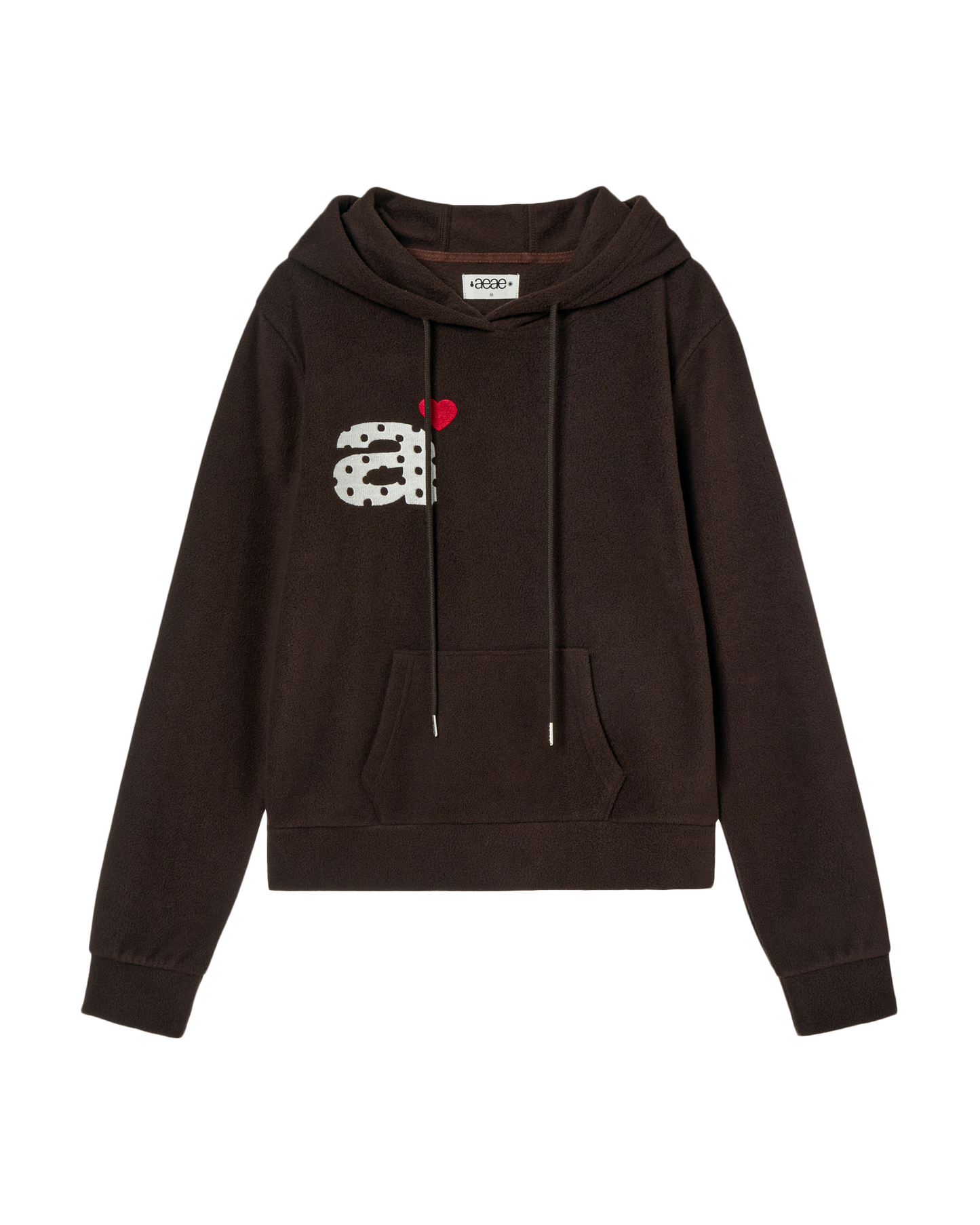 aeae - DOT SMALL LETTER FLEECE HOODIE [BROWN]
