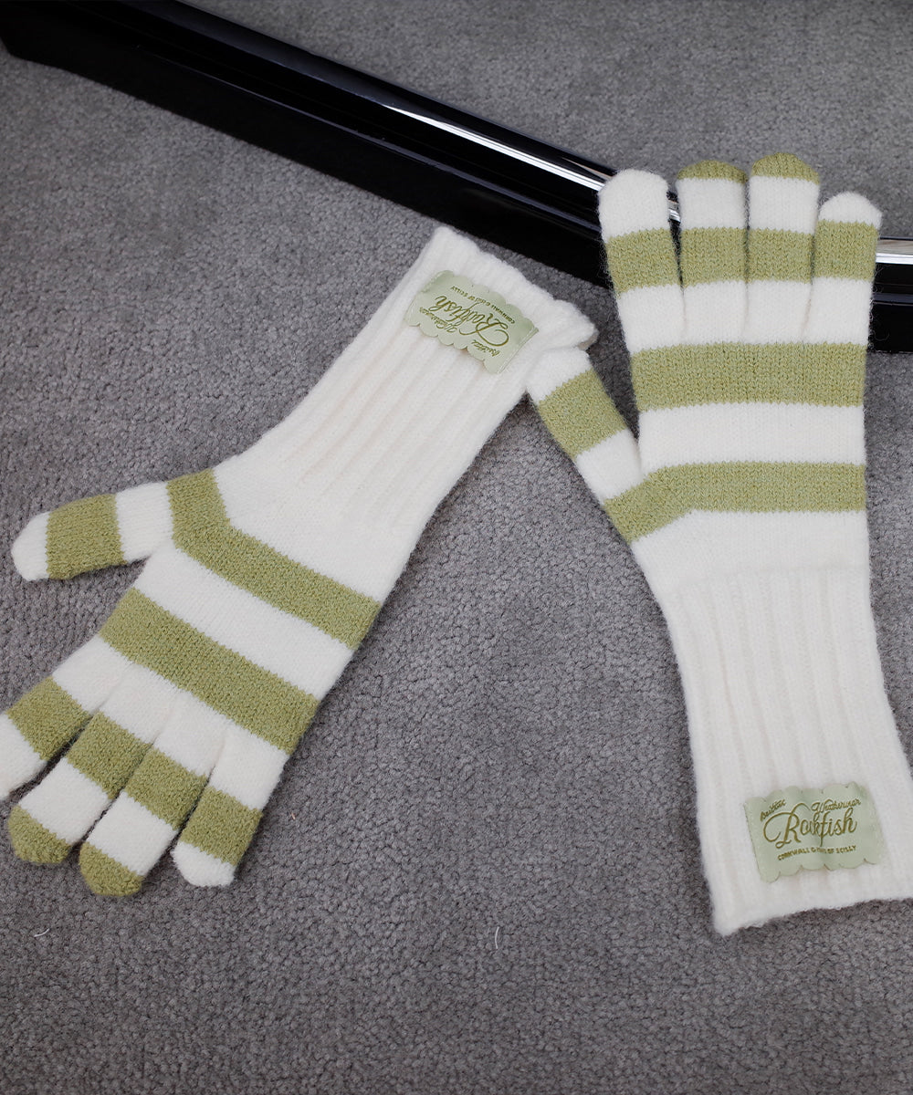 STRIPE RIBBED GLOVES - 5 colors