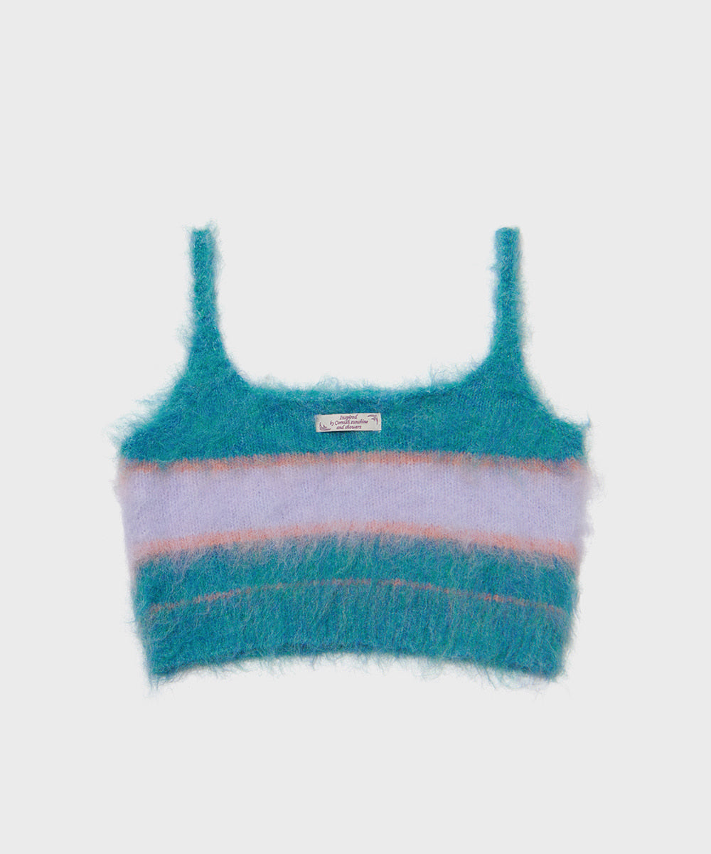 STRIPE SHAGGY KNIT BUSTIER - 5 colors