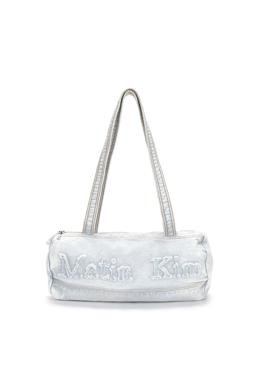 LOGO WASHED DENIM DUFFEL BAG IN SKY