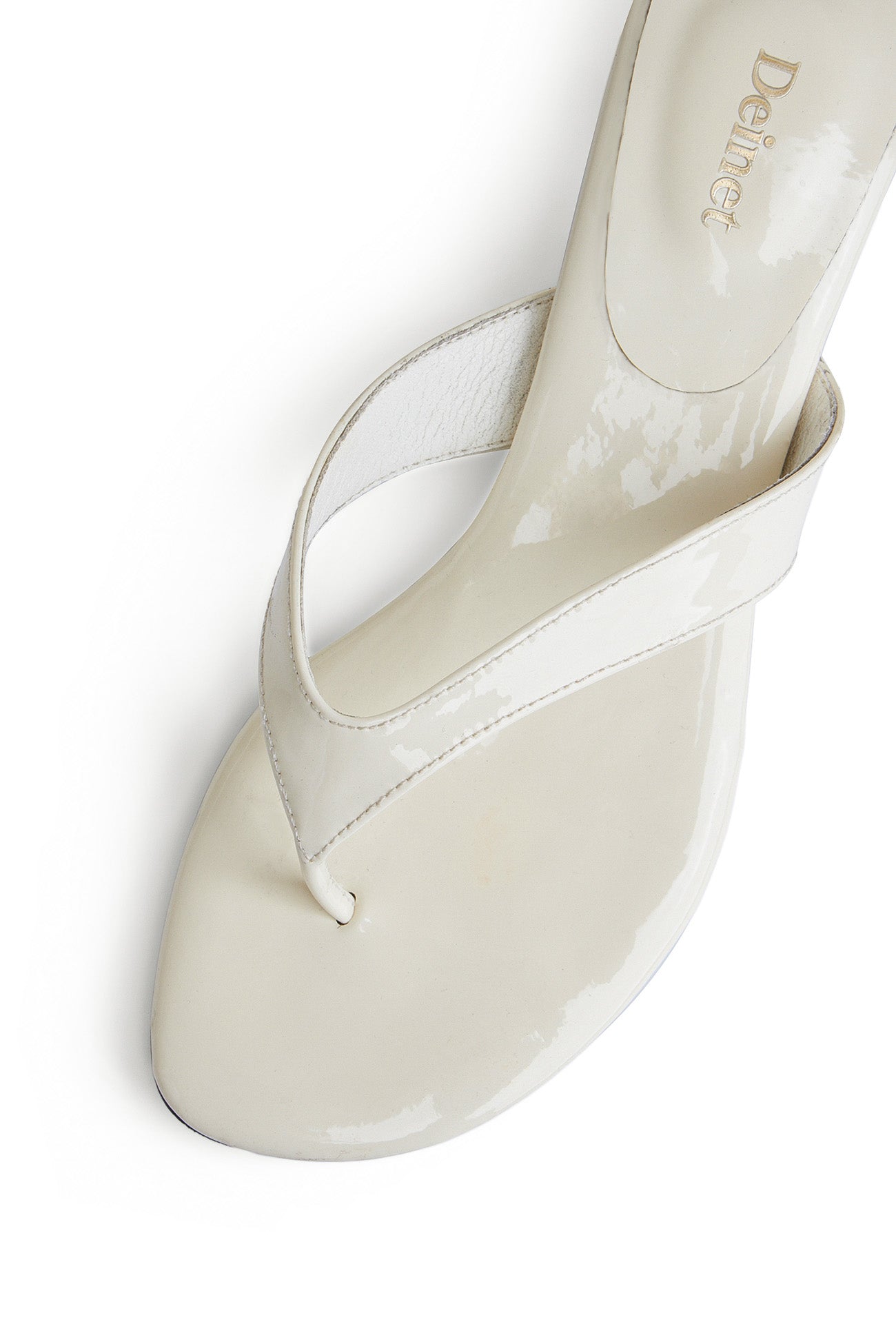 Deinet - ENAMEL FLIP FLOP IN IVORY