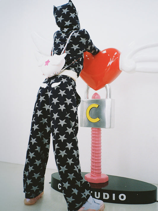 Angel of Star Wing Track Pants - NAVY