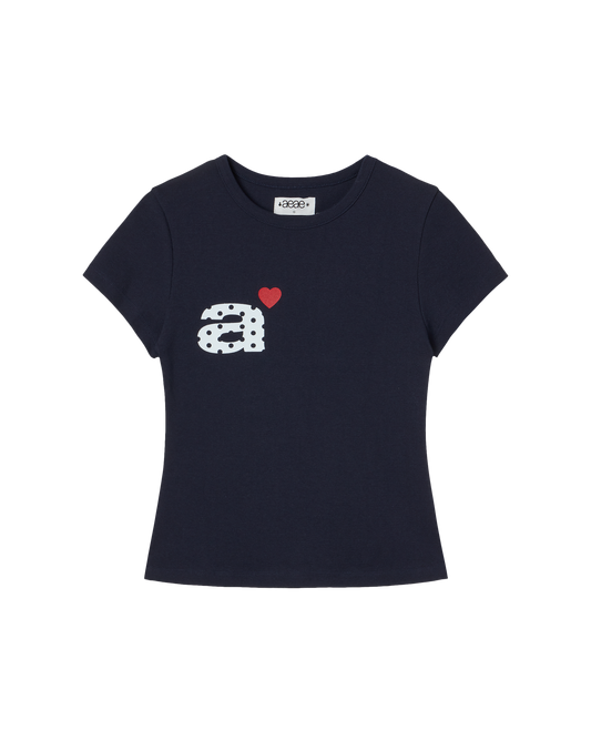 aeae - DOT SMALL LETTER TEE [NAVY]