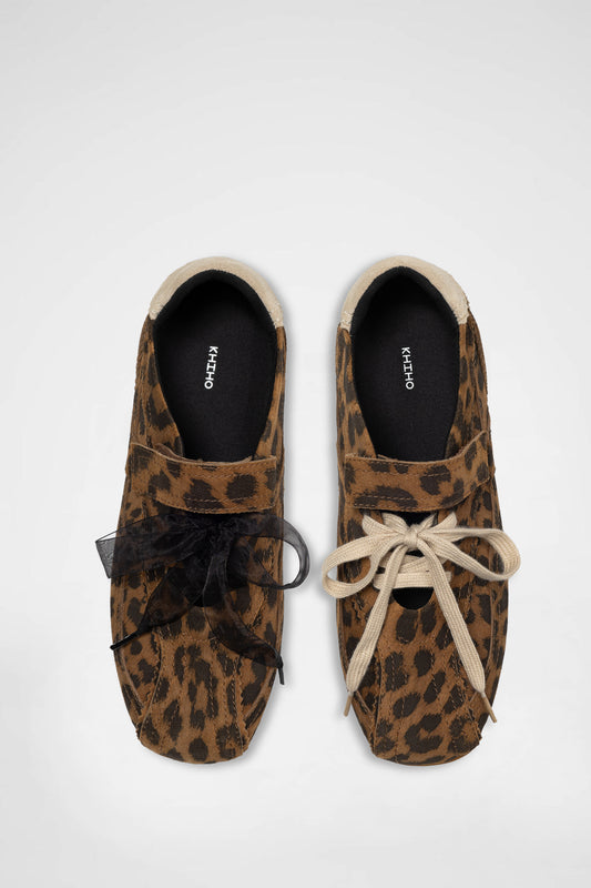 KHIHO -  PINKING MARY JANE SNEAKERS / LEOPARD