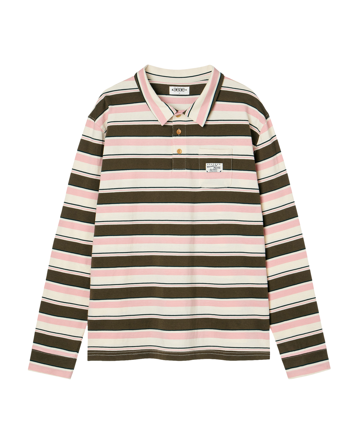 aeae - STRIPE PK T-SHIRTS [SKYBLUE / PINK / MELANGE GREY ]