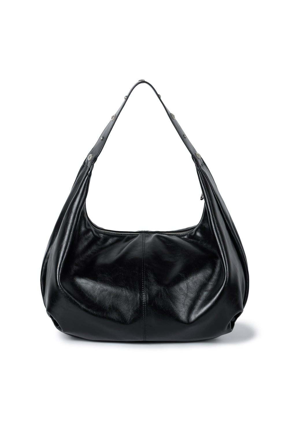 IUGA - Studded Strap Hobo Bag (Black)