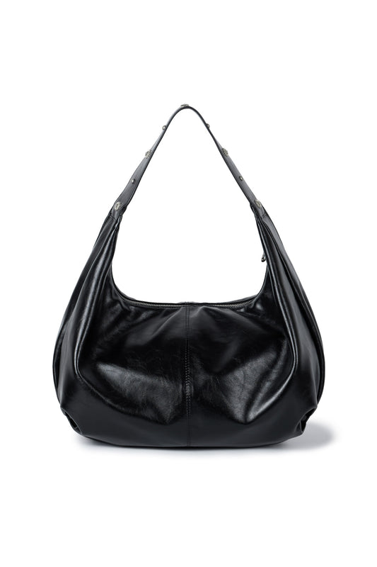 IUGA - Studded Strap Hobo Bag (Black)
