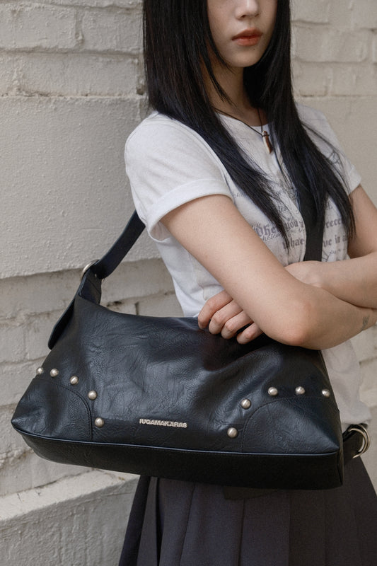 IUGA - Studded Hobo Bag (Black)