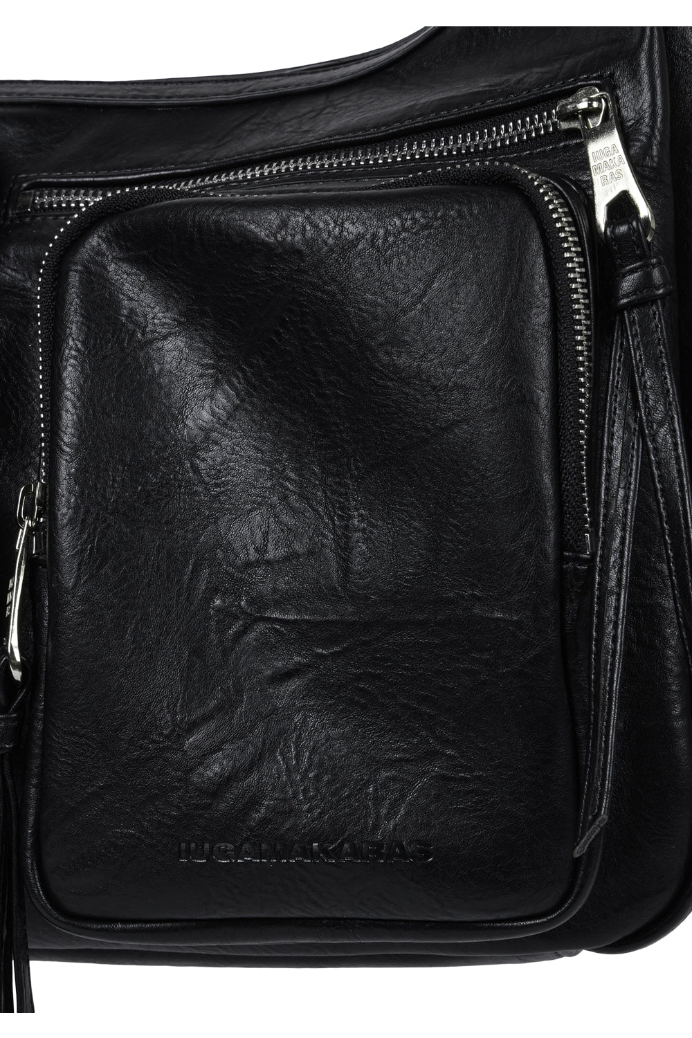 IUGA - Multi Pocket Leather Bag (Black)
