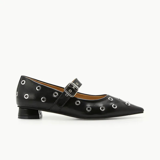 PAES - Eyelet Buckle Flat / Black