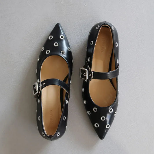 PAES - Eyelet Buckle Flat / Black